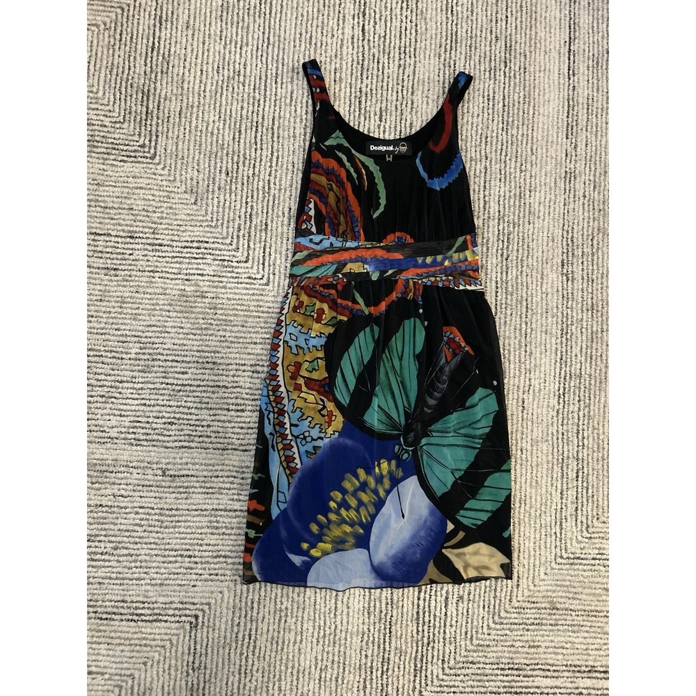 Desigual x Christian Lacroix Tank Dress Medium Y2K Artsy Collage Butterfly